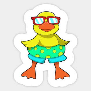 Duck with Swim ring & Sunglasses Sticker